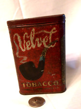 Vintage Velvet Tobacco Tin - early 1900's...empty picture