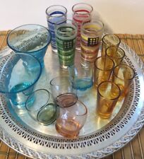Lot Of 15 Shot Glasses - Circleware Moon dance Rolly Colored Drinking Glass picture