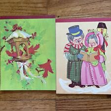 2 Vtg Christmas Stationary Paper Pads Sangamon Carolers Cardinals Note Pads picture