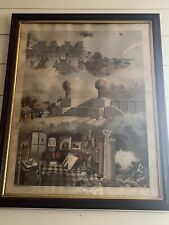 Antique Masonic Chart Framed Print 1800s John Henry Bufford &Sons  picture