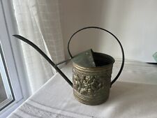 Vintage Brass Floral Embossed Watering Can Made in England Patina picture