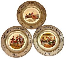 The Great American Revolution 1776 Pewter Plates Set of 3 1973 Canton Ohio Used picture