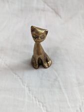 Vintage Mid Century Modern Small Brass Cat Figure picture