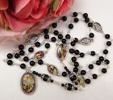 Unbreakable  Handmade Catholic Rosary Chaplet of the Seven Sorrows Black Onyx picture