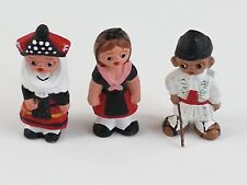 3pc Spanish Mud People Terracotta Miniatures International Set picture