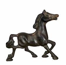 Vintage 5” Inch Brass Running Galloping Horse Figurine Unpolished picture