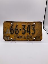 Vintage 1958 New York State Trailer License Plate NY 66-343 picture