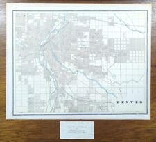 Vintage 1891 DENVER COLORADO Map 14