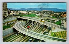 Los Angeles CA-California, Aerial Harbor Freeway, Vintage c1959 Postcard picture