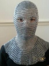 New Medieval MS Aluminium Butted Chain Mail Coif Hood For Armor Clothing picture