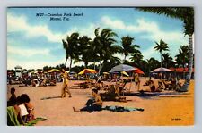 Miami FL-Florida, Scenic View Crandon Park Beach, Antique Vintage Postcard picture