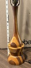 STUNNING VTG MID CENTURY MCM Mix WOOD TABLE LAMP Base 15” Atomic picture
