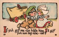 Vintage Postcard 1910's If You Give Me One Little Kiss I'll Give You 1 Big Ride picture