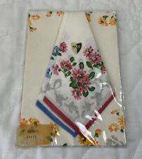 Vintage Ladies Hankies, Handkerchiefs, Set Of Three, Floral By Maco picture