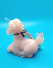 Vintage Boyd Lucky The Unicorn Figurine with Tag ~Translucent Pink Glass~ 3.25