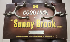 Original 3-D Wood Sign Good Luck Spurs Sunny Brook Whiskies Louisville Ky JRR picture