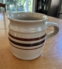 Vintage Hartstone Mugs Stoneware USA Brown Stripe 8oz Mid Century picture