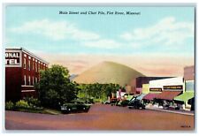 c1940's Main Street & Chat Pile Stores Flat River Missouri MO Unposted Postcard picture