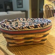 Longaberger 1999 All American Blue Ribbon Bread Basket+Prot+Liner 13th Ed Combo picture