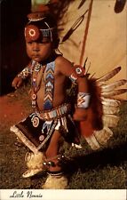 Oklahoma Pawnee-Otoe Native dancer two year old boy unused vintage postcard picture