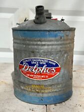 Vintage Delphos Galvanized Gasoline / Kerosene Can, Original picture