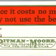 c1910s Pitman Moore Anti-Hog Cholera Serum Blotter Card Anthropomorphic Pigs 3K picture