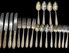 National Silver Co Silverplate 1935 Narcissus 20 Pc Flatware Set- Back Design picture