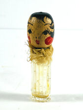 1920's 30's Karoff Wood Flapper Head sml Perfume Bottle handpainted #1 picture