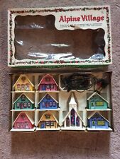 Vintage 1970s Alpine Village Christmas Set #1555 Complete w/ Box picture