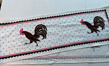 Vintage California Hand Prints Rooster Table Runner Retro 66