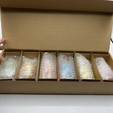 NIB Box of 6 SAINT NICHOLAS HAND BLOWN GLASS ORNAMENTS Vtg  
