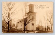 Augusta MI-Michigan RPPC Congregational Church Real Photo c1916 Vintage Postcard picture