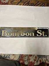 Vintage Metal Rue Bourbon Street St. sign Plaque Rustic Black White Wall Art￼￼ picture