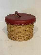 Longaberger 2004 Basket W/Red Leather Lid, Liner, And Insert Mother’s Day  picture