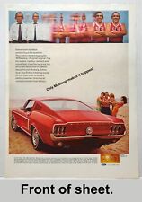 1968 '68 Mustang GT and Coca-Cola Two Sided Advertisement VINTAGE PRINT AD LM68 picture