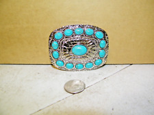 Pretty western style Silver With  turquoise color accents belt buckle picture
