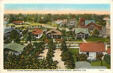 Florida, FL, Sebring, Bird's Eye View 1930's Pine Street Postcard picture