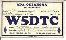 QSL 1933 Ada Oklahoma   radio card picture