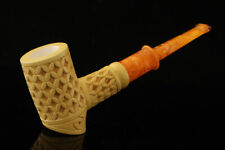 Deep Lattice Poker Block Meerschaum Pipe with fitted case 14784 picture