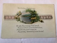 Vintage Postcard -Birthday Greetings - embossed picture