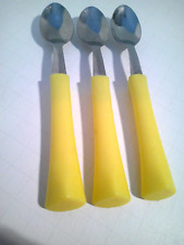 3 Vtg Yellow Rissolle Inex Lucite Condiment Spoons Brazil MCM picture