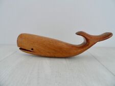 VINTAGE HAND CARVED SOLID WOOD WHALE~7