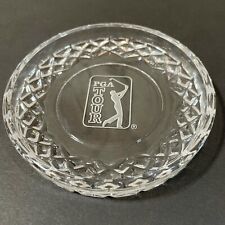 PGA Tour Glass Coaster Ashtray Paperweight Sterling Cut Glass Crystal - Round 4