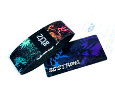 ZOX **BE STRONG** Med Silver Strap NIP Wristband w/Card COLORFUL DRAGON picture