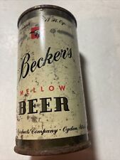 Becker's Mellow Beer Flat Top Beer Can, 11OZ, Ogden Utah Bar picture