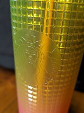 Starbuck Summer 2022 Lemon Prism Spray Pink Gradient Ombre  Venti Tumbler 24oz picture