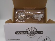 Kansas City Railroad Wind Up Pocket Watch New in Box Working See Thru Mechanism picture