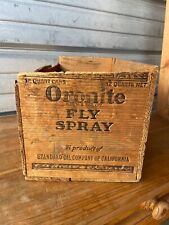 Vintage 1930's Standard Oil Oronite Fly Spray 12qt Wooden Box Crate 17x8.5x8.25