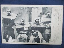 1900s Hong Kong Chinese Prisoners in Cangue Postcard picture