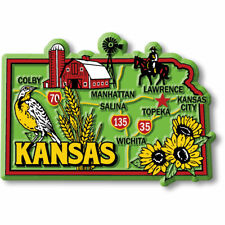 Kansas Colorful State Magnet by Classic Magnets, 3.3